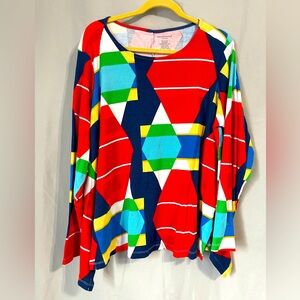 Westbound Woman colorful tunic. Long sleeved. Good condition. Plus Size 3x